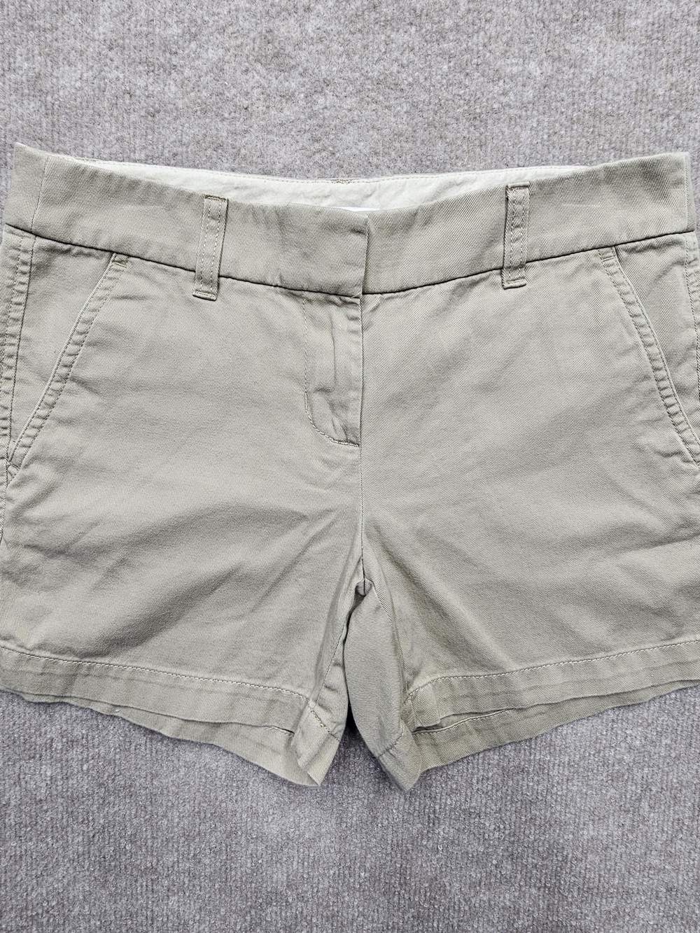 J.Crew Chino Shorts Womens Size 0 Beige Khaki Casual Stretch Preppy
